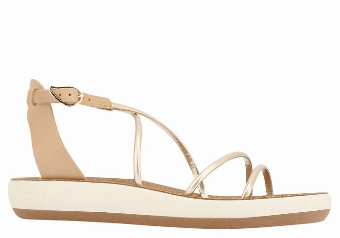 Ancient Greek Sandals Anastasia Comfort Donna Sandali Con Cinturino Beige Oro Bianche | HRM6197BK