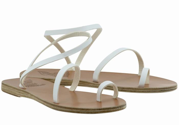 Ancient Greek Sandals Apli Eleftheria Leather Donna Sandali Con Puntale Bianche | TLN5077EN