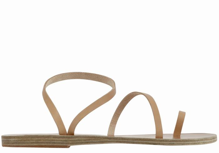 Ancient Greek Sandals Apli Eleftheria Leather Donna Sandali Con Puntale Beige | TNI4632SL