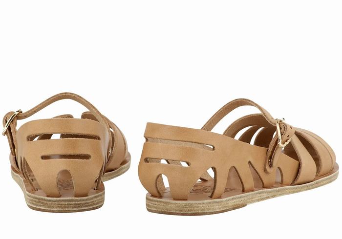 Ancient Greek Sandals Apollonia Leather Donna Sandali Pescatore Beige | WBU8593FG