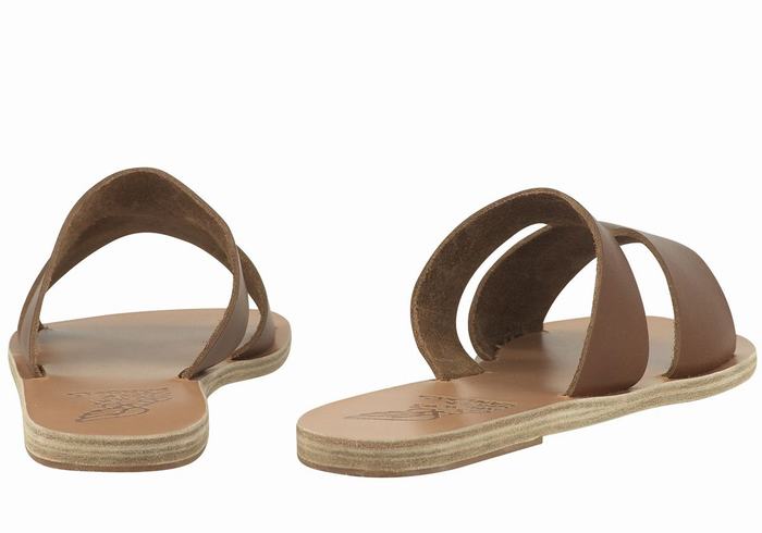 Ancient Greek Sandals Apteros Donna Sandali Scorrevoli Marroni Scuro | IEY8727HG