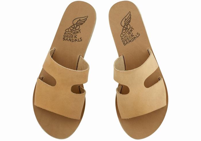 Ancient Greek Sandals Apteros Donna Sandali Scorrevoli Beige | GHX8719WQ