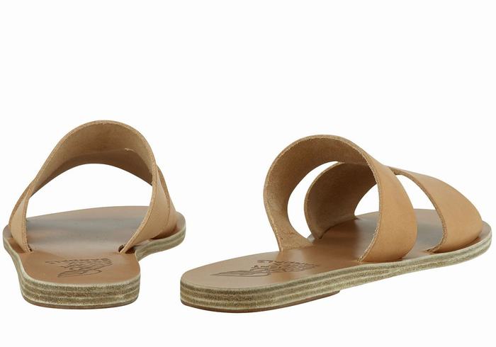 Ancient Greek Sandals Apteros Donna Sandali Scorrevoli Beige | GHX8719WQ