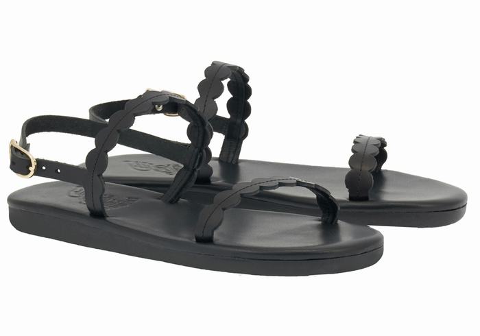 Ancient Greek Sandals Aroula Donna Sandali Con Cinturino Sul Retro Nere | AUU1146TQ