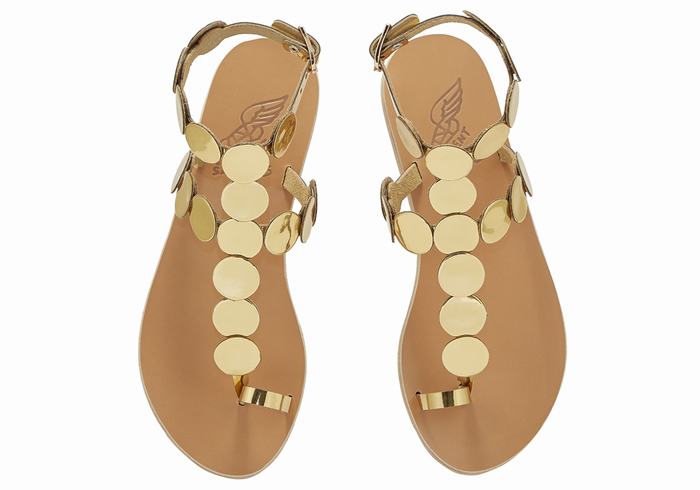 Ancient Greek Sandals Asteras Leather Donna Sandali Con Puntale Oro | OBY829BO