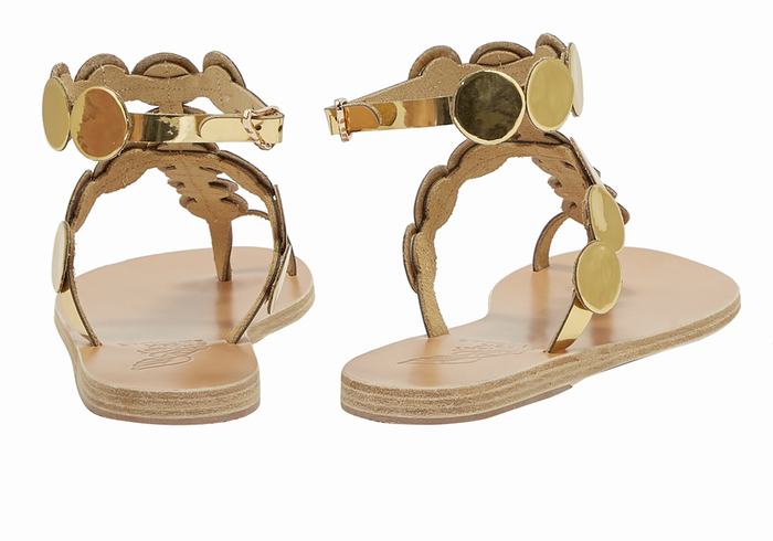 Ancient Greek Sandals Asteras Leather Donna Sandali Con Puntale Oro | OBY829BO