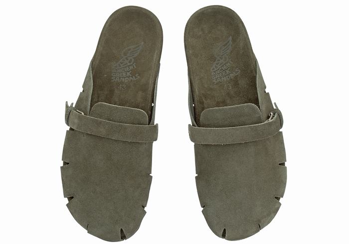 Ancient Greek Sandals Atlas Uomo Pantofole Verdi Scuro | MIO25YV