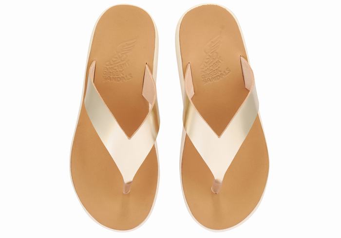 Ancient Greek Sandals Charys Comfort Donna Infradito Oro Bianche | KFX214GG