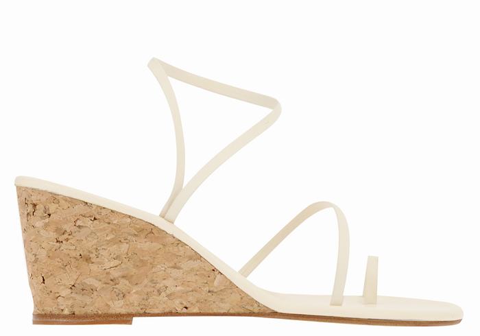 Ancient Greek Sandals Chora Mid Donna Sandali Zeppa Bianche | RFD2648XZ