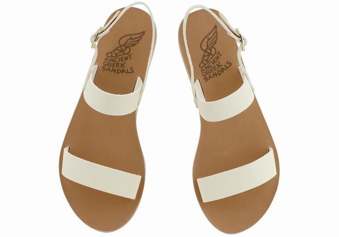 Ancient Greek Sandals Clio Donna Sandali Con Cinturino Sul Retro Bianche | NKO752EQ