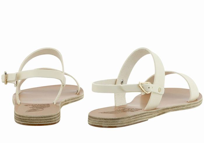 Ancient Greek Sandals Clio Donna Sandali Con Cinturino Sul Retro Bianche | NKO752EQ