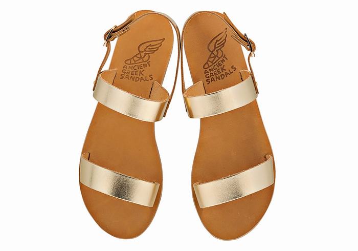 Ancient Greek Sandals Clio Donna Sandali Con Cinturino Sul Retro Oro Bianche | YJW483RN