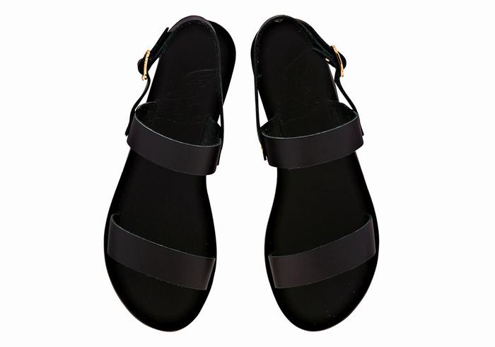 Ancient Greek Sandals Clio Donna Sandali Con Cinturino Sul Retro Nere | WDC2686JN