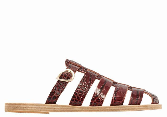 Ancient Greek Sandals Cosmia Donna Sandali Pescatore Rosse Scuro Nere | JIL9580VF