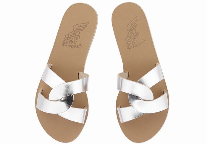 Ancient Greek Sandals Desmos Donna Sandali Scorrevoli Argento | RNU8783CO