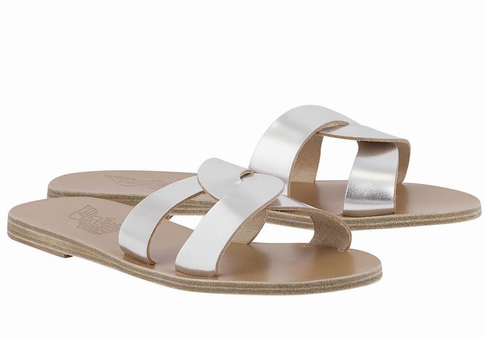 Ancient Greek Sandals Desmos Donna Sandali Scorrevoli Argento | RNU8783CO