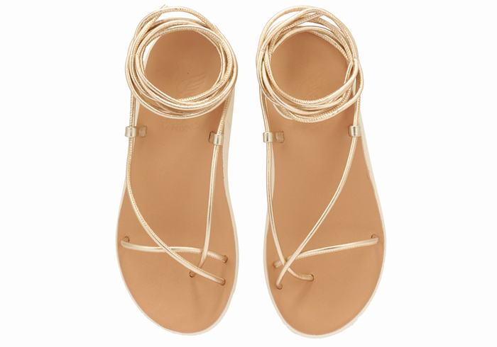 Ancient Greek Sandals Diakopes Comfort Donna Sandali Da Gladiatore Oro Bianche | QZV889FH