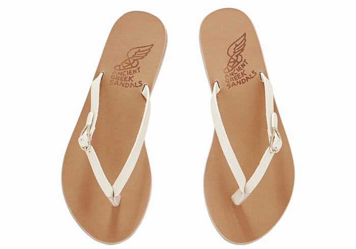 Ancient Greek Sandals Dihalo Leather Donna Infradito Bianche | EVZ421TI