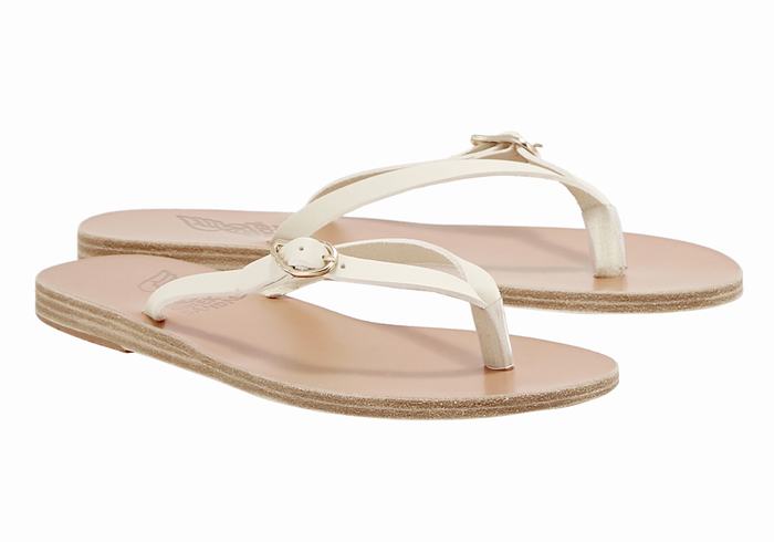 Ancient Greek Sandals Dihalo Leather Donna Infradito Bianche | EVZ421TI