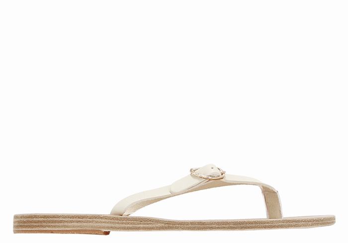 Ancient Greek Sandals Dihalo Leather Donna Infradito Bianche | EVZ421TI