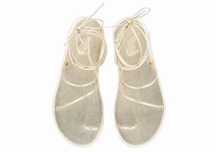 Ancient Greek Sandals Du Donna Sandali Con Puntale Oro Bianche | NZA9362IH