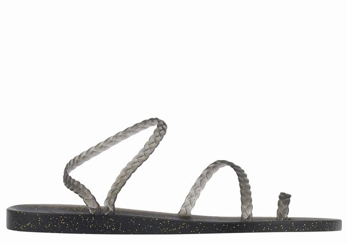 Ancient Greek Sandals Eleftheria Donna Sandali Intrecciati Nere Oro | NJL125AF