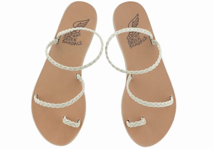 Ancient Greek Sandals Eleftheria Leather Donna Sandali Intrecciati Bianche | HWO10041DI