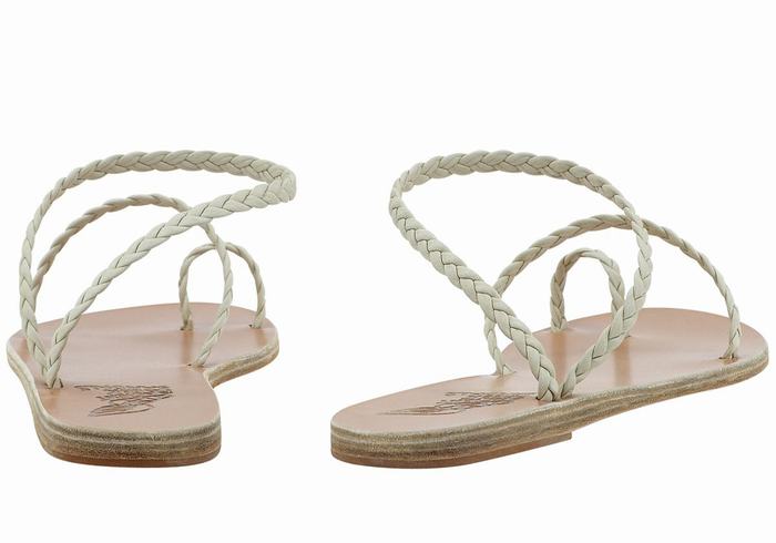 Ancient Greek Sandals Eleftheria Leather Donna Sandali Intrecciati Bianche | HWO10041DI