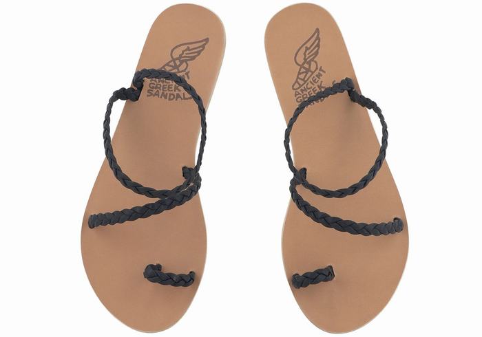 Ancient Greek Sandals Eleftheria Leather Donna Sandali Intrecciati Blu Scuro | KCL35OB