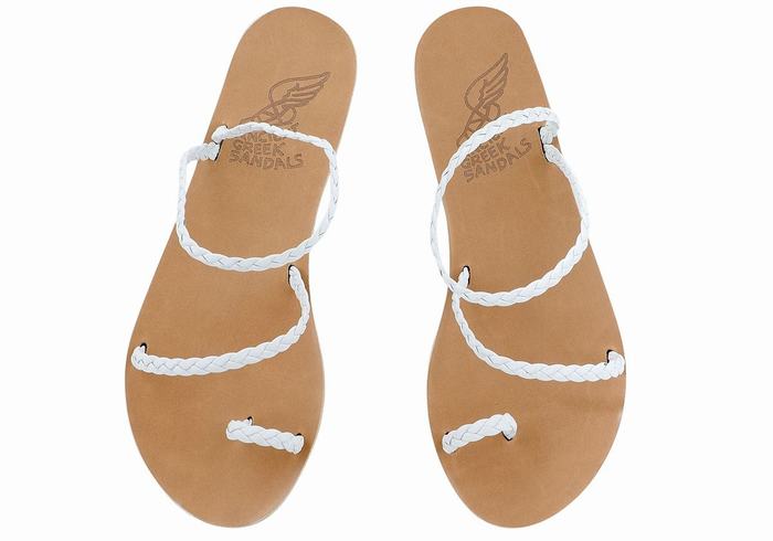 Ancient Greek Sandals Eleftheria Leather Donna Sandali Intrecciati Bianche | NKG6362KJ