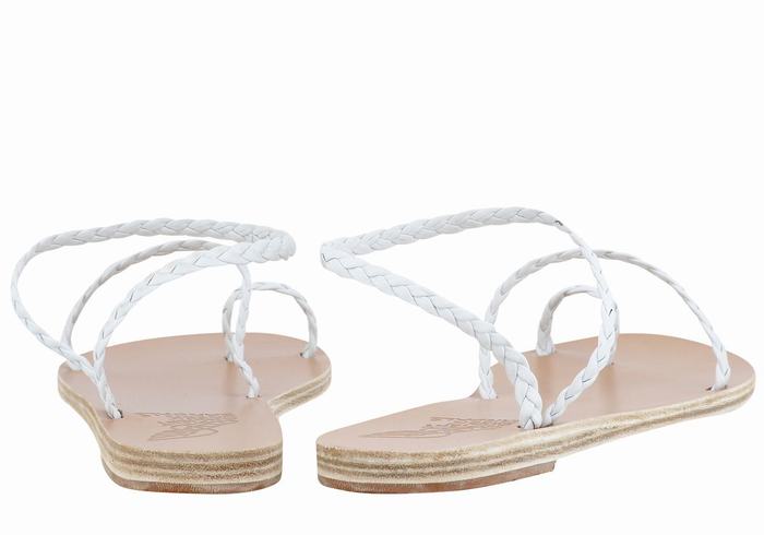 Ancient Greek Sandals Eleftheria Leather Donna Sandali Intrecciati Bianche | NKG6362KJ