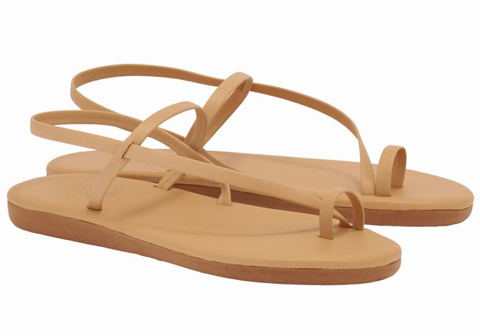 Ancient Greek Sandals Euterpe Donna Sandali Con Puntale Beige | NYG6042LD