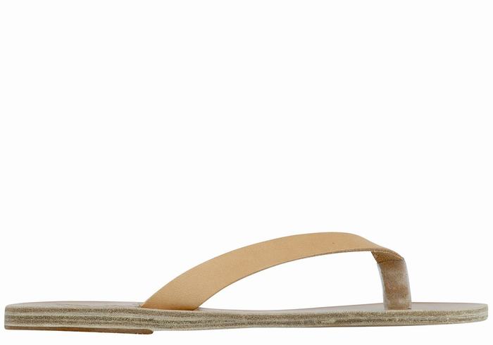 Ancient Greek Sandals Hera Leather Donna Infradito Beige | GSR1782OQ