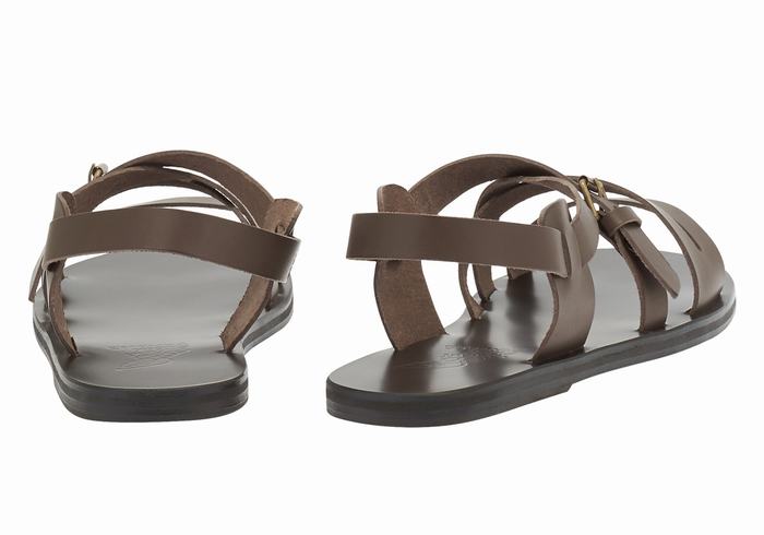 Ancient Greek Sandals Hercules Leather Uomo Sandali Casual Cioccolato | JJW731ZW