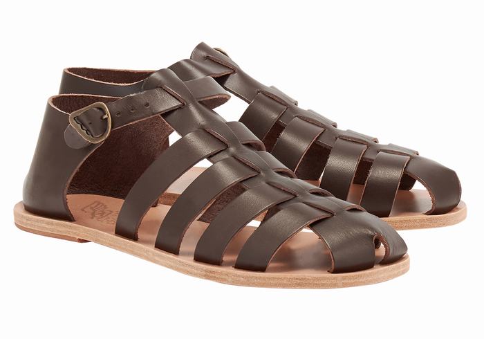 Ancient Greek Sandals Homer Uomo Sandali Pescatore Cioccolato | LXR4100SK