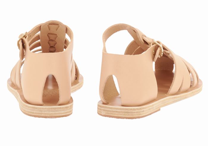 Ancient Greek Sandals Homeria Leather Donna Sandali Pescatore Beige | BRZ6570UK