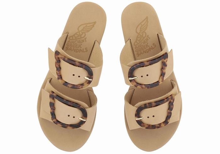 Ancient Greek Sandals Iaso Donna Sandali Scorrevoli Beige | ROT99UL