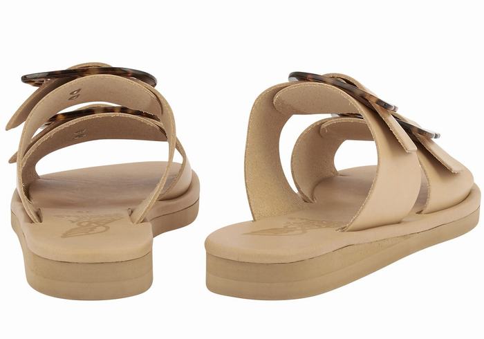 Ancient Greek Sandals Iaso Donna Sandali Scorrevoli Beige | ROT99UL