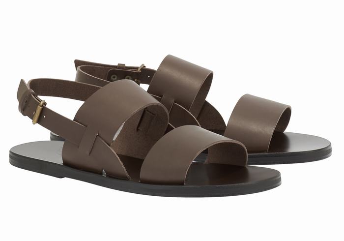 Ancient Greek Sandals Irodotos Leather Uomo Sandali Casual Cioccolato | XRE450DQ