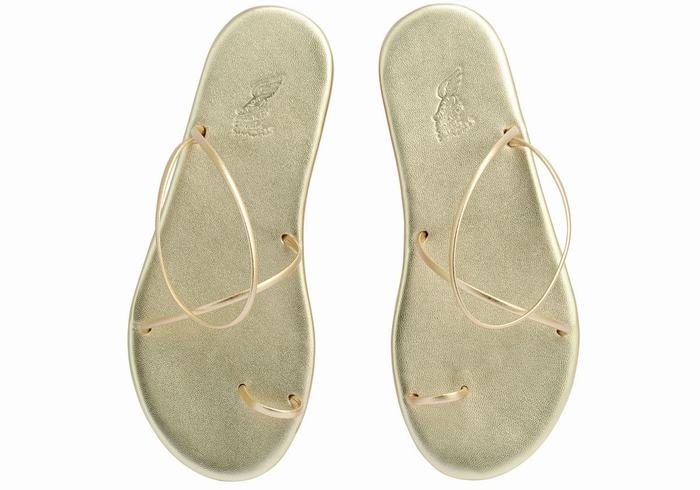 Ancient Greek Sandals Kansiz Donna Sandali Con Puntale Oro Bianche | WGO5167FJ