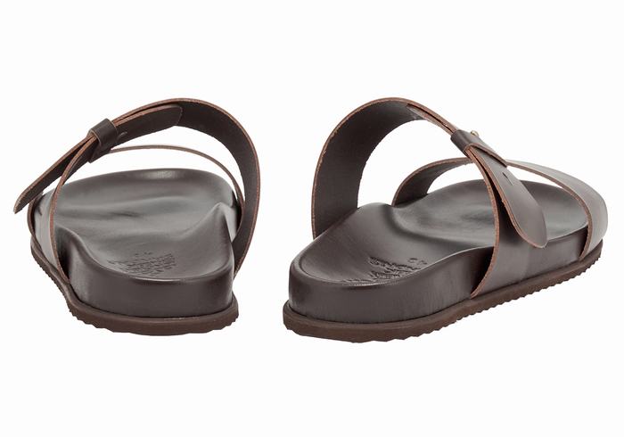 Ancient Greek Sandals Kimon Uomo Sandali Scorrevoli Cioccolato | VQU9123XJ