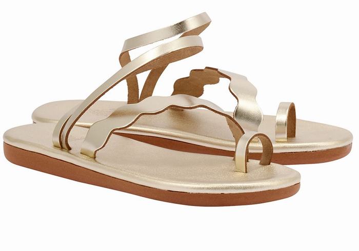 Ancient Greek Sandals Koralia Donna Sandali Con Puntale Oro Bianche | QDX91100DC