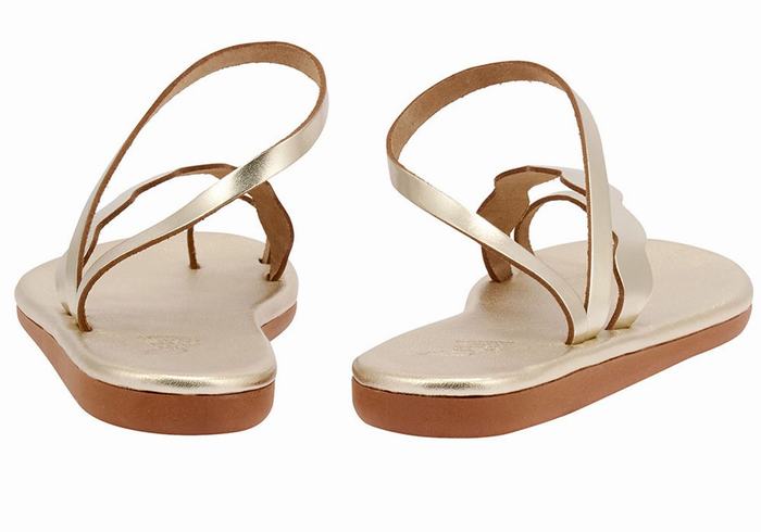 Ancient Greek Sandals Koralia Donna Sandali Con Puntale Oro Bianche | QDX91100DC