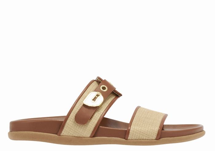 Ancient Greek Sandals Latria Donna Sandali Scorrevoli Beige Marroni | BSL4469TV