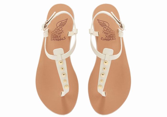 Ancient Greek Sandals Lito Bee Donna Sandali Con Cinturino Sul Retro Bianche | GON8761XP