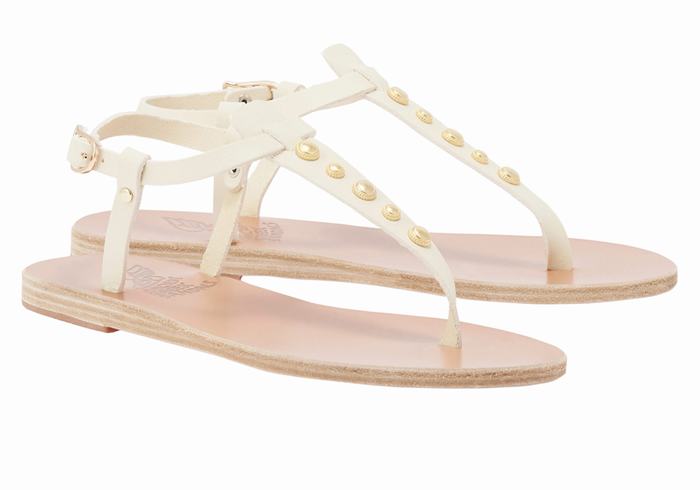 Ancient Greek Sandals Lito Bee Donna Sandali Con Cinturino Sul Retro Bianche | GON8761XP