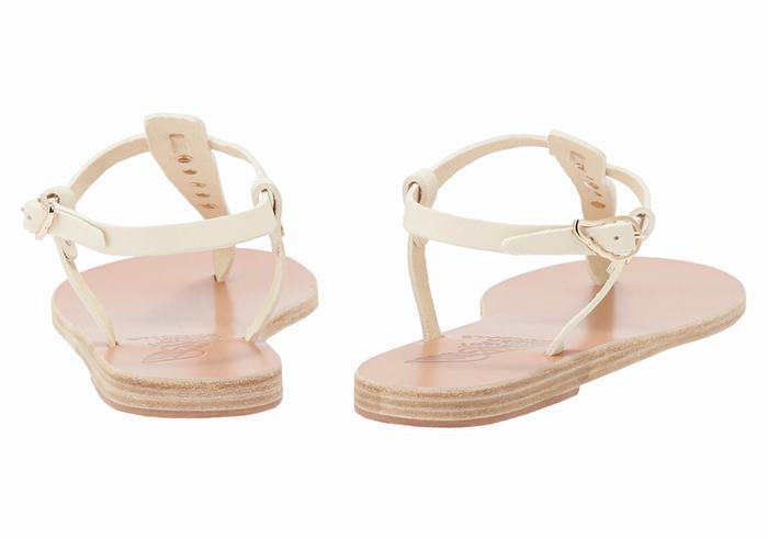 Ancient Greek Sandals Lito Bee Donna Sandali Con Cinturino Sul Retro Bianche | GON8761XP