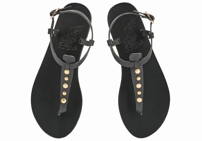 Ancient Greek Sandals Lito Bee Donna Sandali Con Cinturino Sul Retro Nere | FBH4475MM