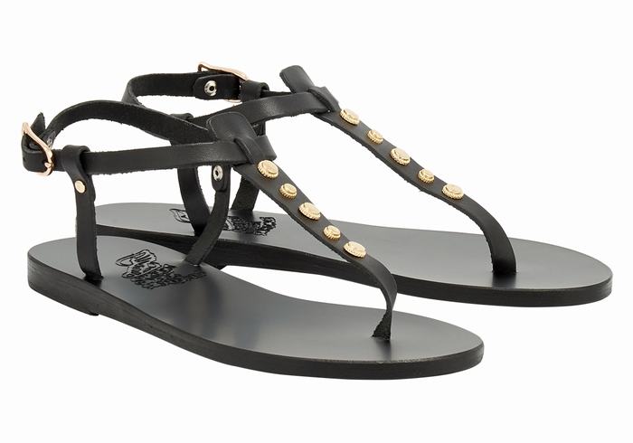 Ancient Greek Sandals Lito Bee Donna Sandali Con Cinturino Sul Retro Nere | FBH4475MM