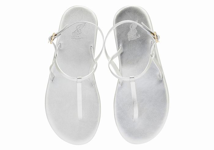 Ancient Greek Sandals Lito Flip Flop Donna Sandali Con Cinturino Sul Retro Argento | KPD7722KN